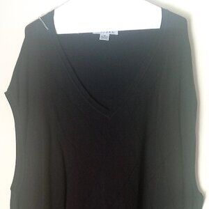 Men's Big and Tall Black Sweater Vest - 4X